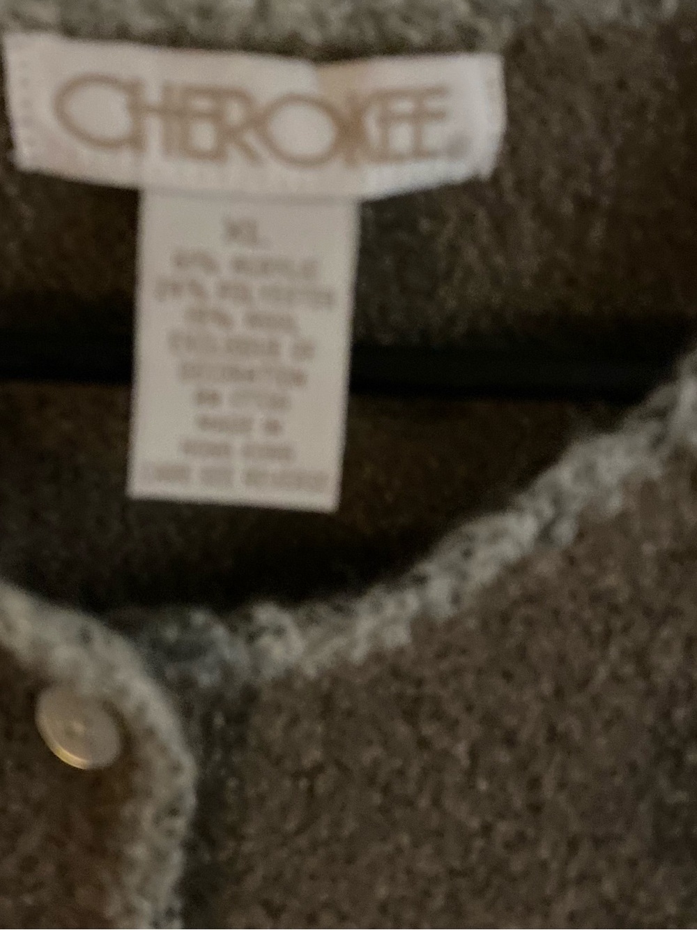 Cherokee Taupe Teddy Button-Front Jacket